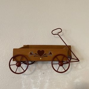 Country farmhouse Wood and metal wagon shelf